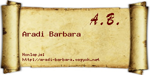 Aradi Barbara névjegykártya
