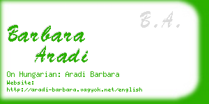 barbara aradi business card